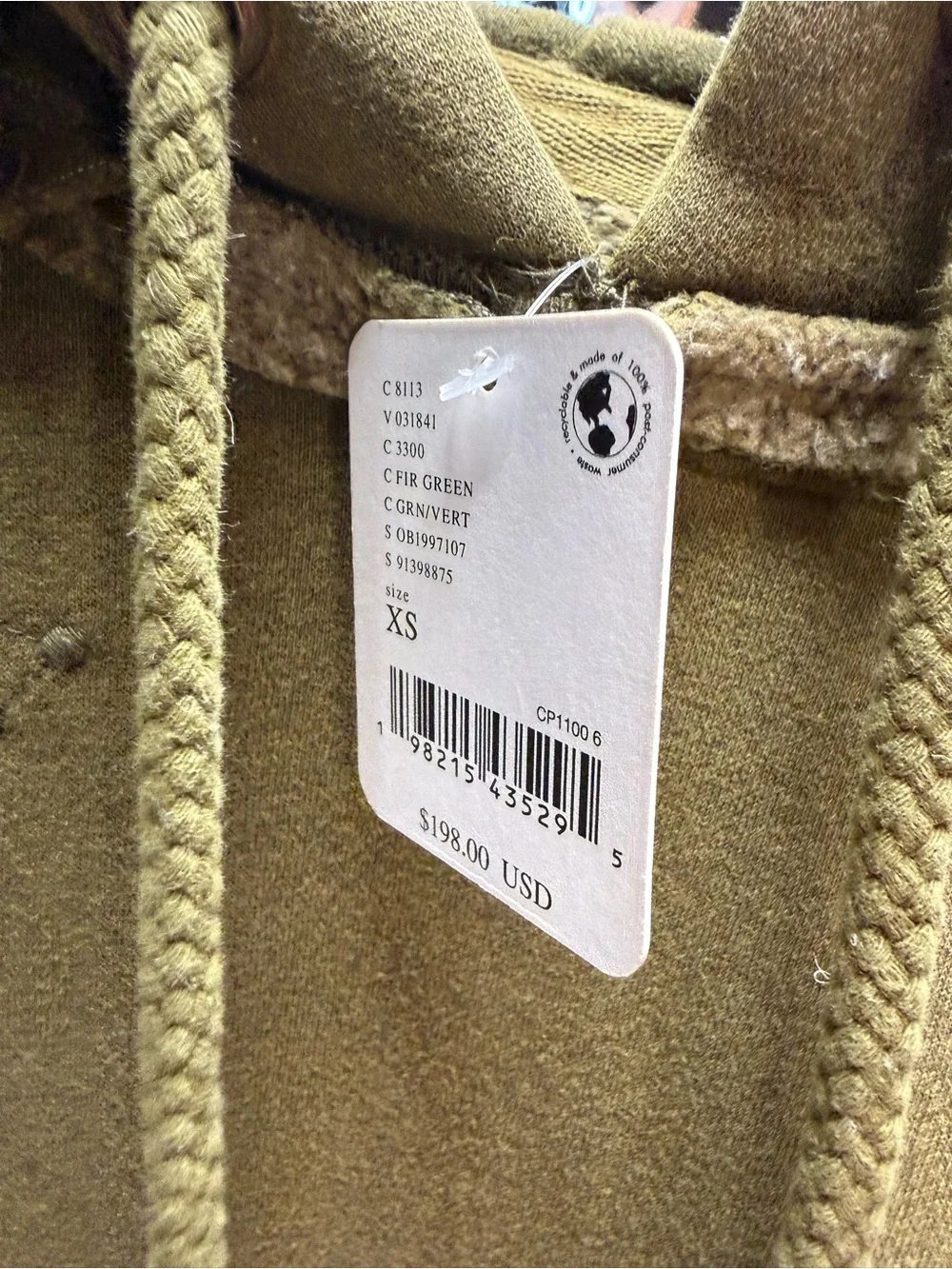 Free People We the Free Palm Springs Embroidered Hoodie in Fir Green